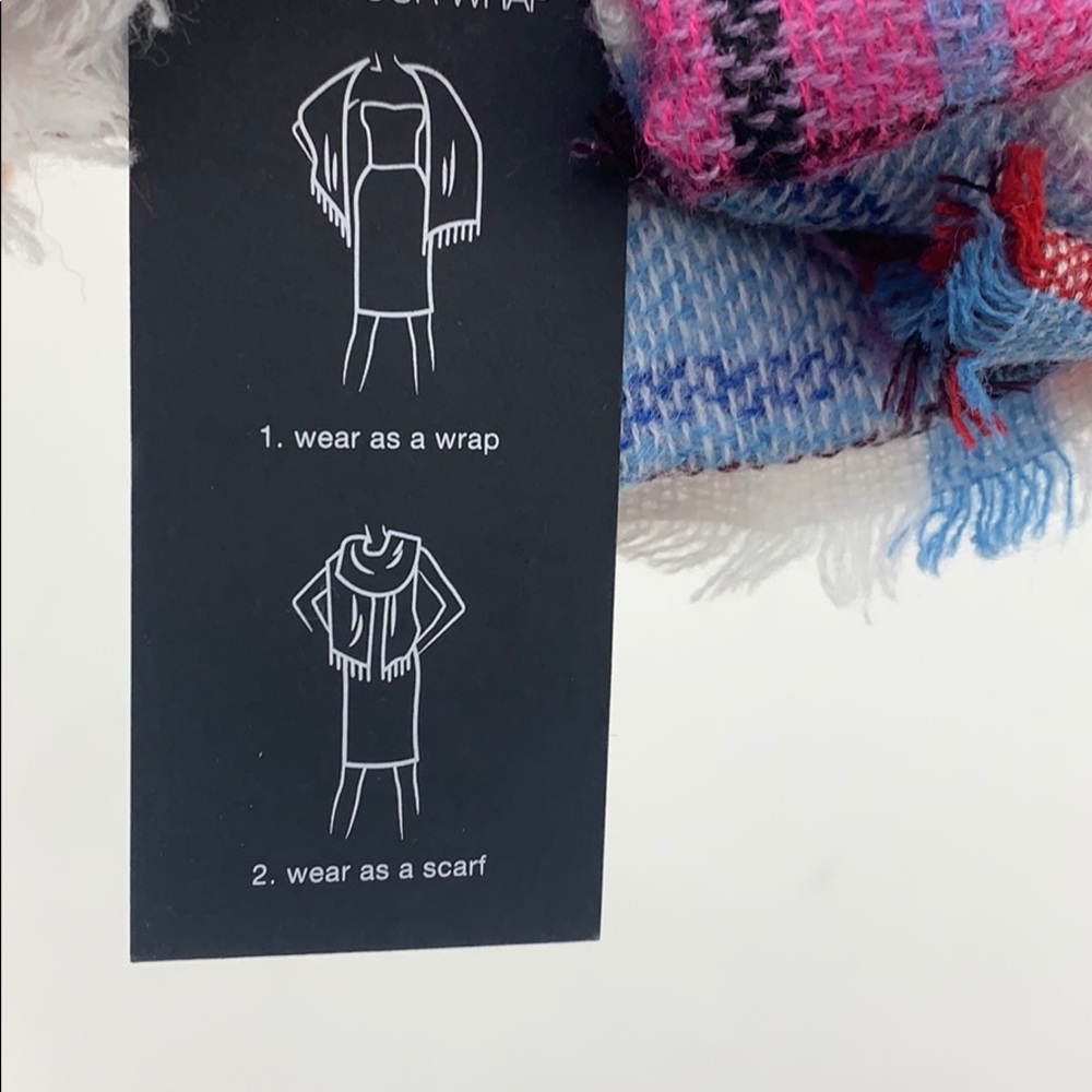 4/$25 INC Colorful Plaid Blanket Wrap Scarf NEW - Picture 6 of 6